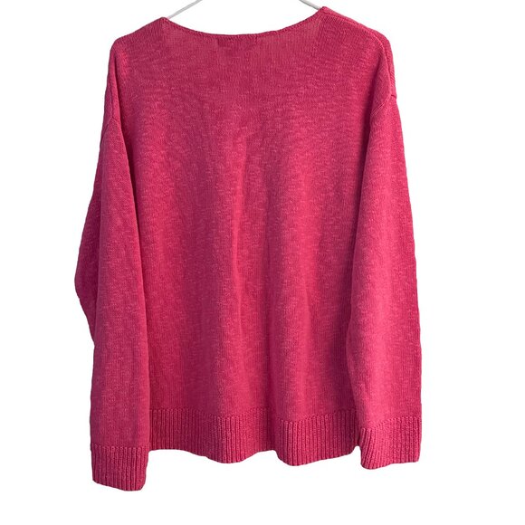 Coldwater Creek V Neck 100% Cotton Pink Sweater Women's Size Small - Picture 5 of 5